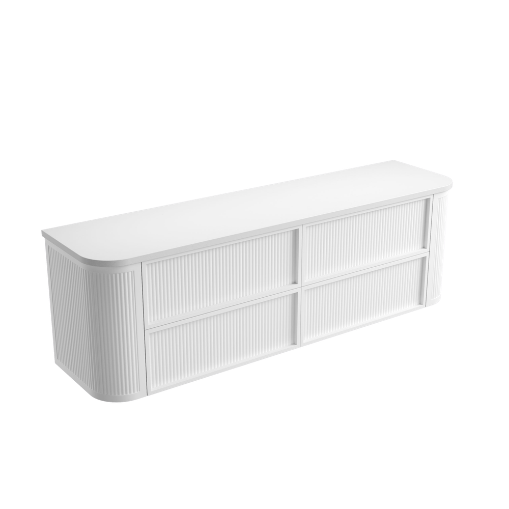 Aulic 1800mm RM1800WMWF Ramee Fluted Wall Hung Double Vanity, Matte White