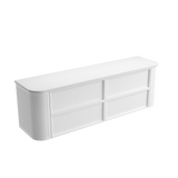 Aulic 1800mm RM1800WMWF Ramee Fluted Wall Hung Double Vanity, Matte White