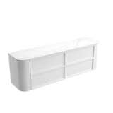 Aulic 1800mm RM1800WMWF Ramee Fluted Wall Hung Double Vanity, Matte White