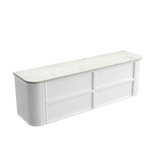Aulic 1800mm RM1800WMWF Ramee Fluted Wall Hung Double Vanity, Matte White