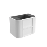Aulic 750mm Ramee RM750WMWF Fluted Wall Hung Vanity with Stone Top, Matte White