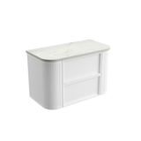 Aulic 900mm Ramee RM900WMWF Fluted Wall Hung Vanity, Matte White