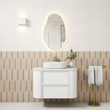 Aulic 900mm Ramee RM900WMWF Fluted Wall Hung Vanity, Matte White