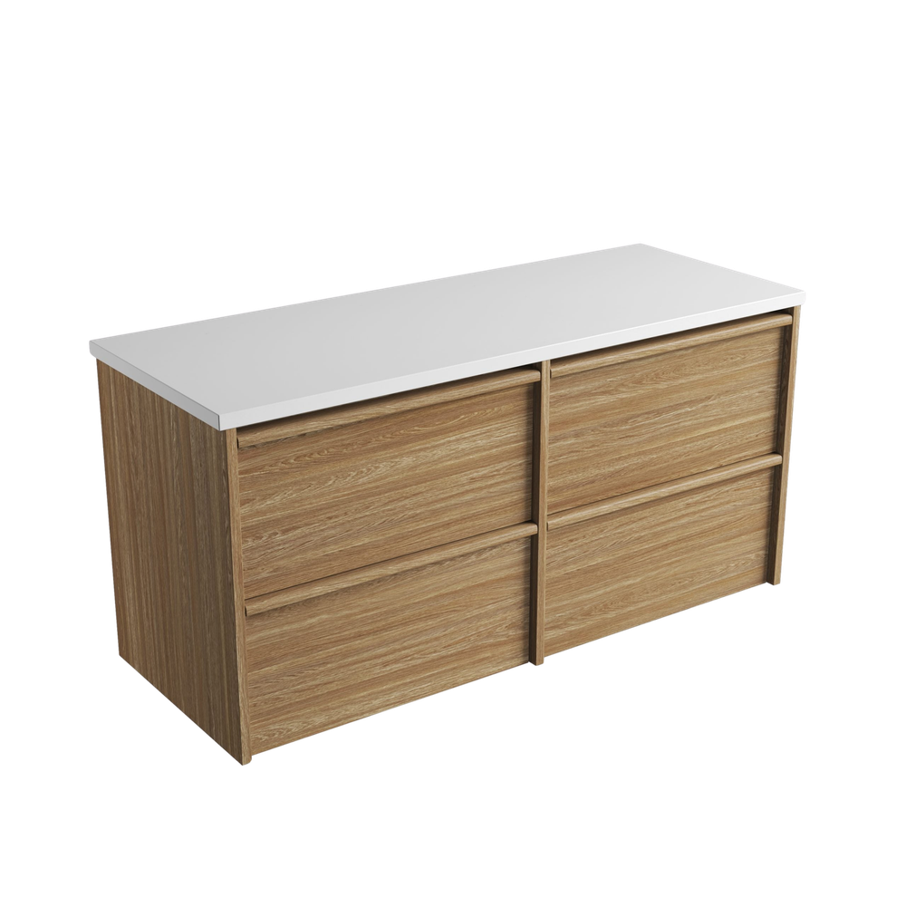 Aulic 1200mm VE1200WHA Venetta Framed Wall Hung Vanity Harvest Oak