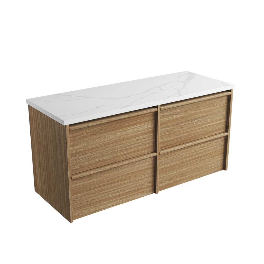 Aulic 1200mm VE1200WHA Venetta Framed Wall Hung Vanity Harvest Oak