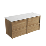 Aulic 1200mm VE1200WHA Venetta Framed Wall Hung Vanity Harvest Oak