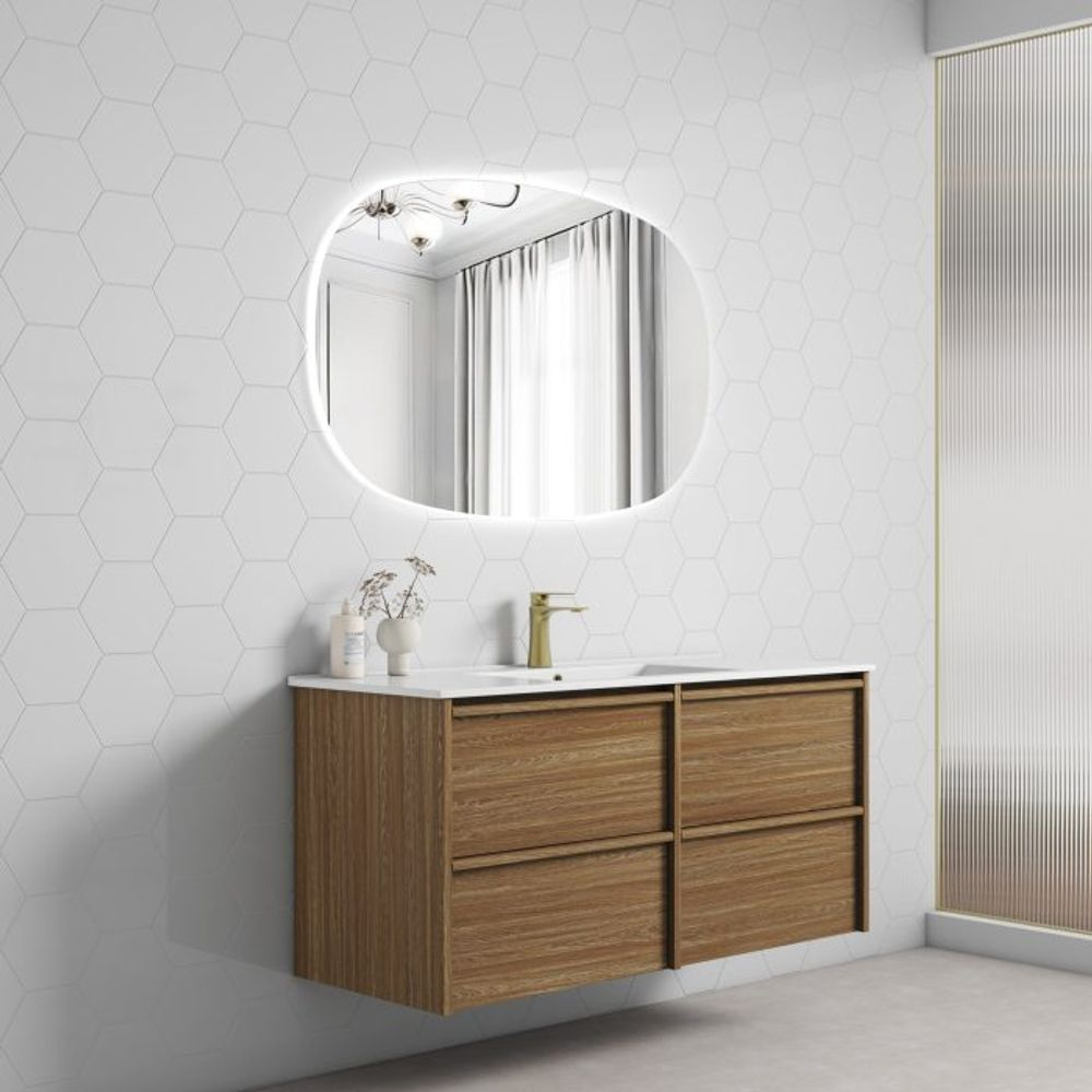 Aulic 1200mm VE1200WHA Venetta Framed Wall Hung Vanity Harvest Oak