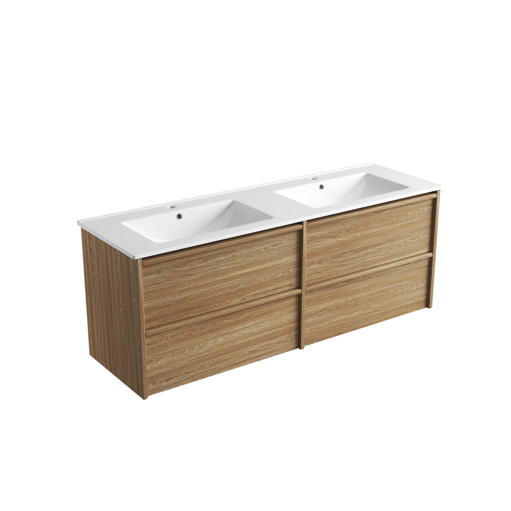 Aulic 1500mm VE1500WHA Venetta Framed Wall Hung Vanity Harvest Oak