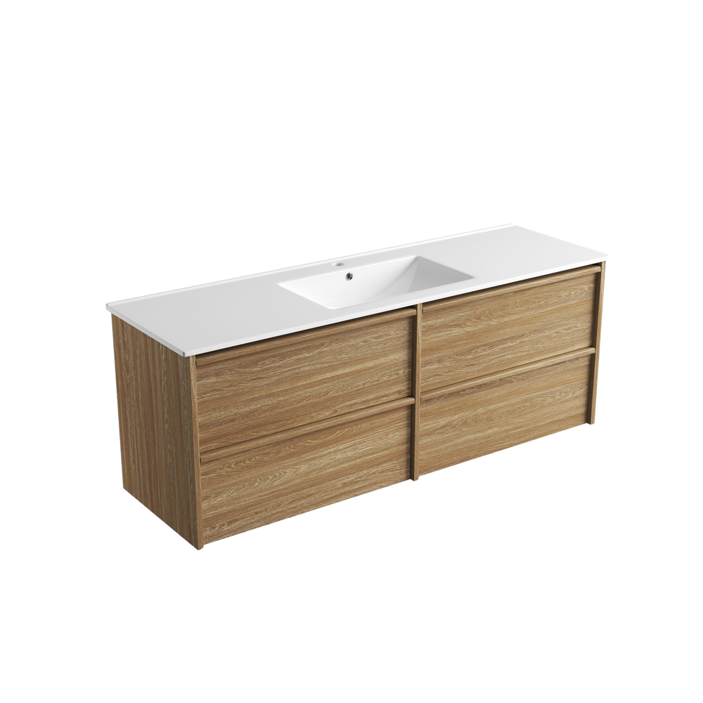 Aulic 1500mm VE1500WHA Venetta Framed Wall Hung Vanity Harvest Oak