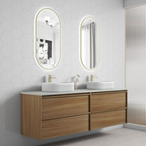 Aulic 1800mm VE1800WHA Venetta Framed Wall Hung Double Vanity Harvest Oak