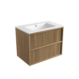 Aulic Venetta Fluted Framed Wall Hung 750mm Vanity Harvest Oak