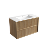 Aulic Venetta Fluted Framed Wall Hung 900mm Vanity Harvest Oak