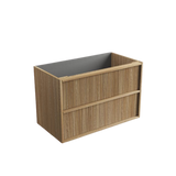 Aulic Venetta Fluted Framed Wall Hung 900mm Vanity Harvest Oak