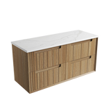 Aulic 1200mm VO1200WHA Voulari Framed Wall Hung Vanity, Harvest Oak