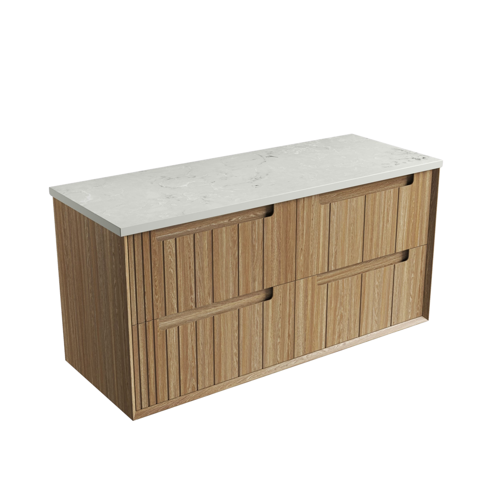 Aulic 1200mm VO1200WHA Voulari Framed Wall Hung Vanity, Harvest Oak