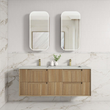 Aulic 1500mm VO1500WHA Voulari Framed Wall Hung Vanity, Harvest Oak