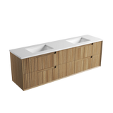 Aulic 1800mm VO1800WHA Voulari Framed Wall Hung Double Vanity, Harvest Oak