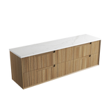 Aulic 1800mm VO1800WHA Voulari Framed Wall Hung Double Vanity, Harvest Oak