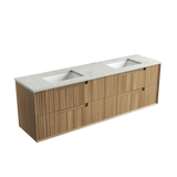 Aulic 1800mm VO1800WHA Voulari Framed Wall Hung Double Vanity, Harvest Oak