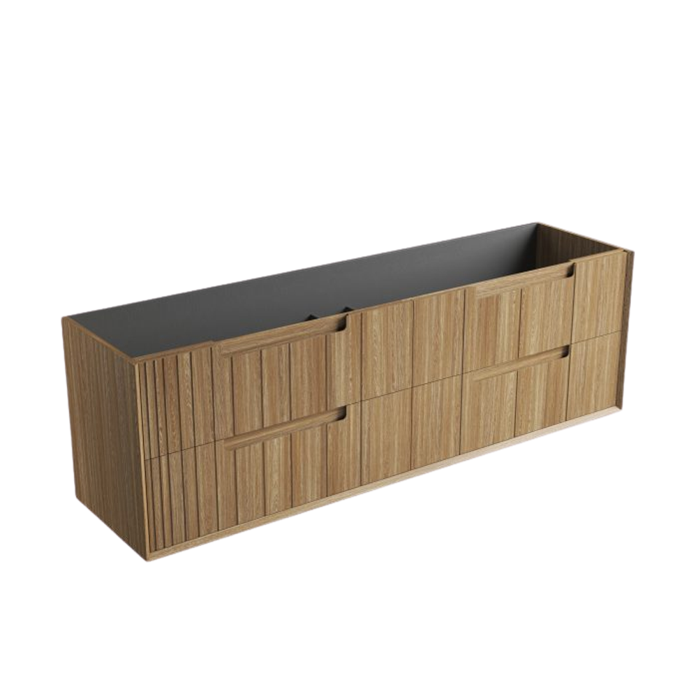Aulic 1800mm VO1800WHA Voulari Framed Wall Hung Double Vanity, Harvest Oak