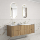 Aulic 1800mm VO1800WHA Voulari Framed Wall Hung Double Vanity, Harvest Oak
