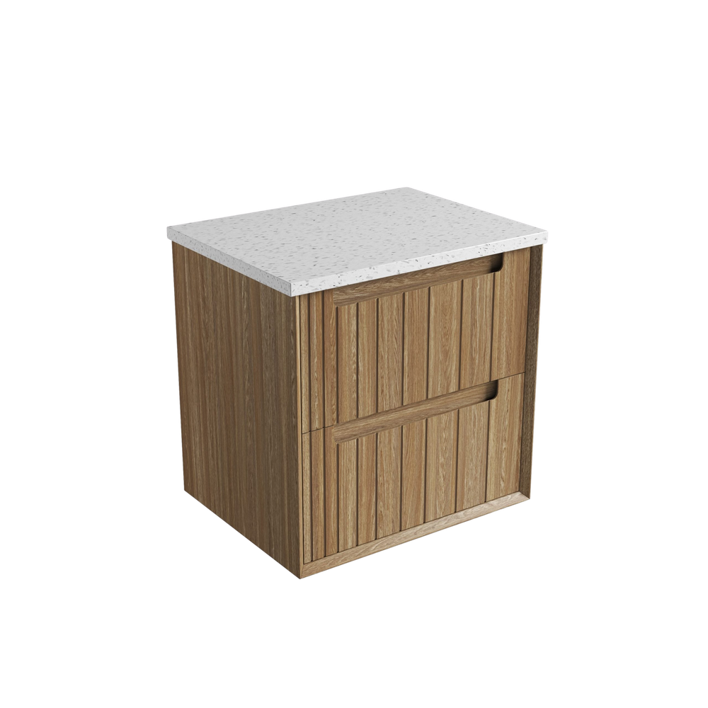 Aulic 600mm VO600WHA Voulari Framed Wall Hung Vanity, Harvest Oak