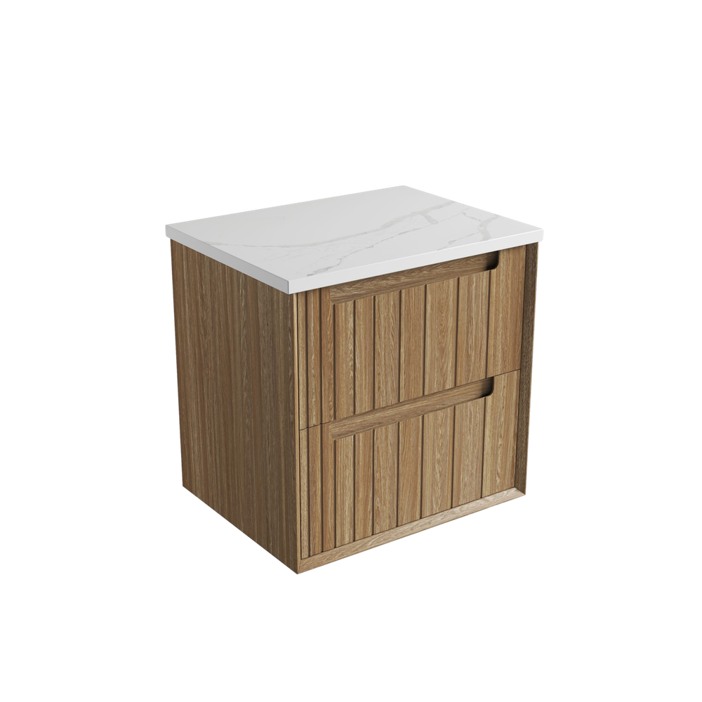 Aulic 600mm VO600WHA Voulari Framed Wall Hung Vanity, Harvest Oak