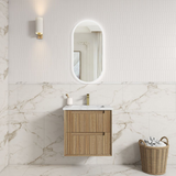 Aulic 600mm VO600WHA Voulari Framed Wall Hung Vanity, Harvest Oak