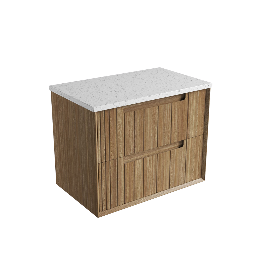 Aulic 750mm VO750WHA Voulari Framed Wall Hung Vanity, Harvest Oak
