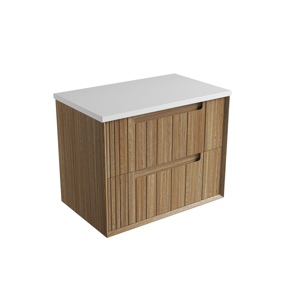 Aulic 750mm VO750WHA Voulari Framed Wall Hung Vanity, Harvest Oak