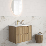 Aulic 750mm VO750WHA Voulari Framed Wall Hung Vanity, Harvest Oak
