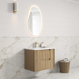 Aulic 750mm VO750WHA Voulari Framed Wall Hung Vanity, Harvest Oak