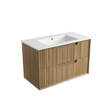 Aulic 900mm VO900WHA Voulari Framed Wall Hung Vanity, Harvest Oak