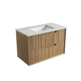 Aulic 900mm VO900WHA Voulari Framed Wall Hung Vanity, Harvest Oak