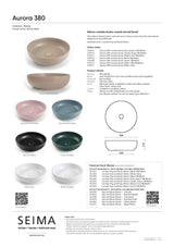 Seima 192148 Aurora 380 Above Counter Ceramic Basin, Forest