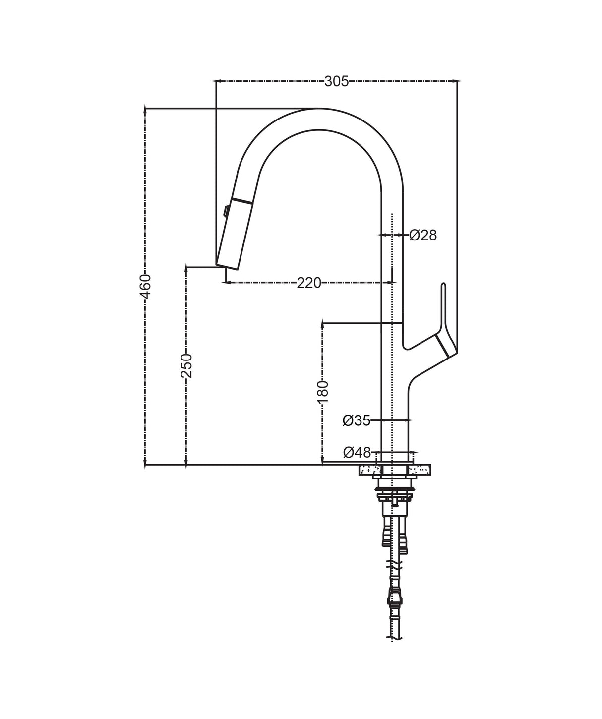 Seima 193176 Avida Pull Out Spray Sink Mixer, Lead Free, Chrome