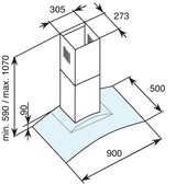 Baumatic Bah93Cg 90Cm Canopy Rangehood New Rangehoods