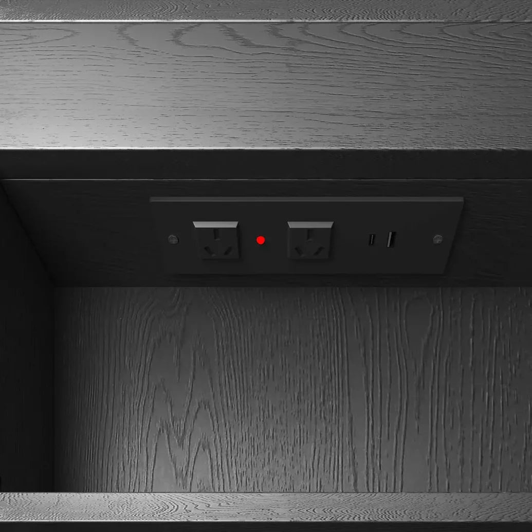 Otti LED-SSQ1275B-VP LED Newport 1200mm Black Oak Shaving Cabinet