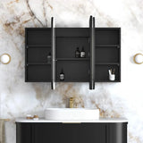 Otti LED-SSQ1275B-VP LED Newport 1200mm Black Oak Shaving Cabinet