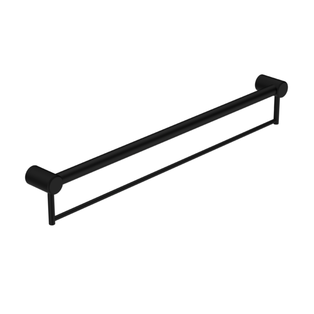 Nero Mecca Care 32mm Grab Rail With Towel Holder 900mm Matte Black NRCR3230BMB