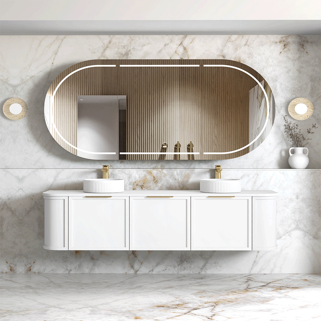 Otti Hampshire Wall Hung Vanity, Satin White