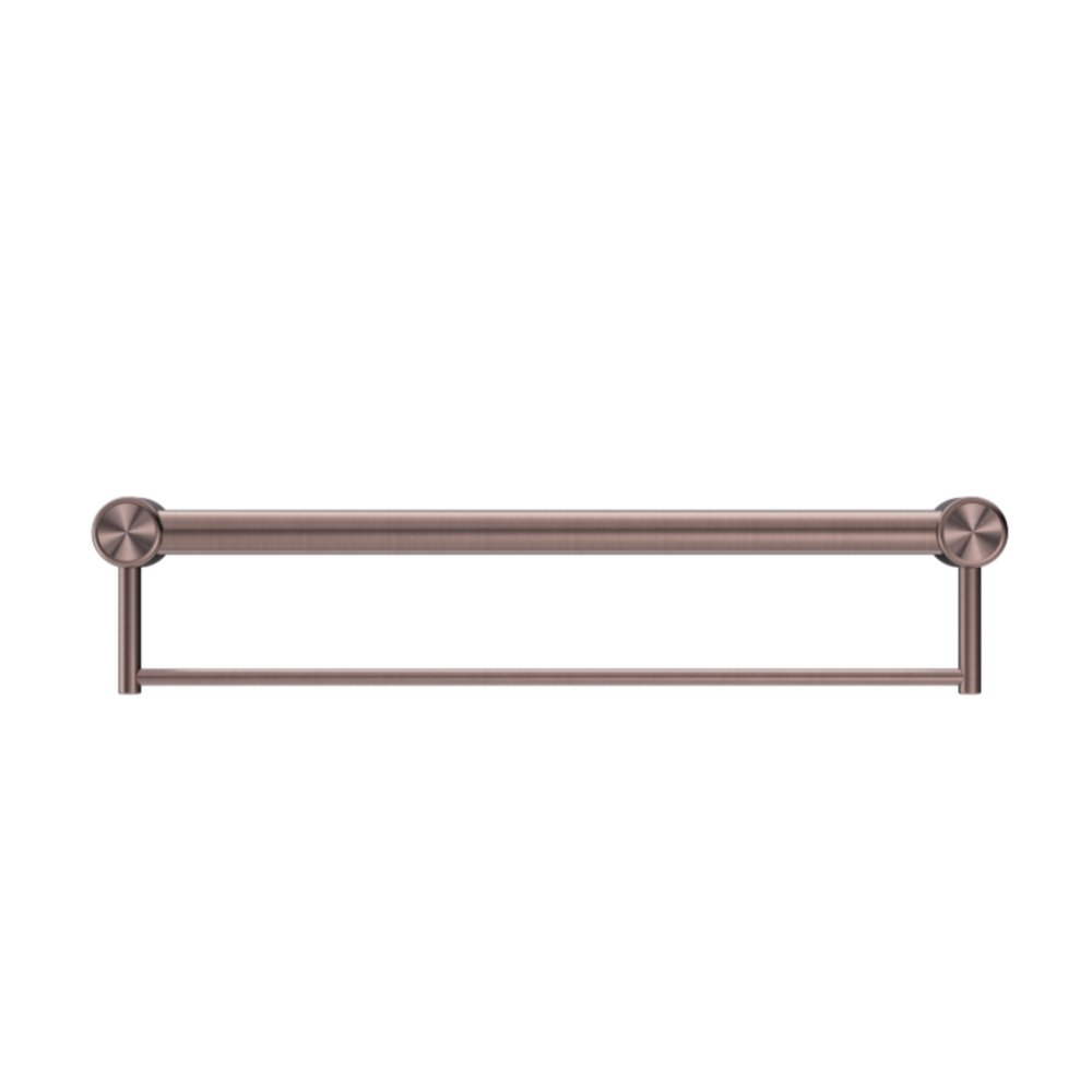 Nero Mecca Care 32mm Grab Rail With Towel Holder 600mm Brushed Bronze NRCR3224BBZ