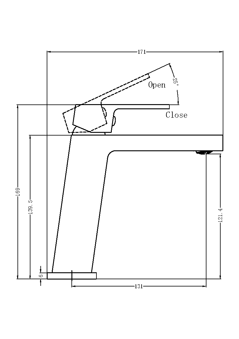 Nero NR301501CH Celia Angle Basin Mixer - Chrome