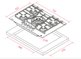 Teka Cgwlux705 71Cm 5 Burner Gas On Glass Cooktop - Clearance Stock