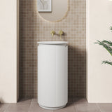 Aulic CI420SMW Civaro Matte White Floor Standing Vanity - Cabinet Only - Pillar Fluted