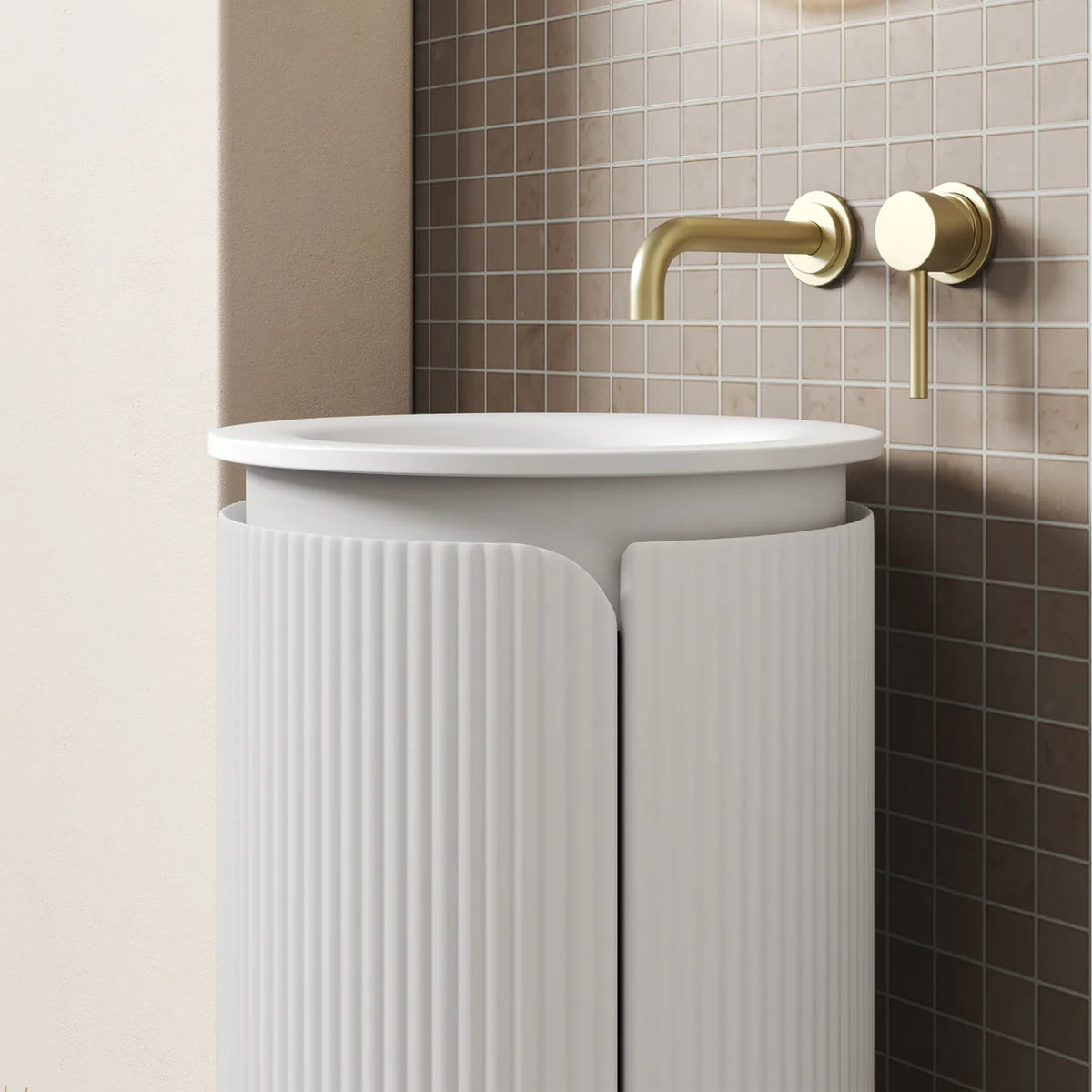 Aulic CI420SMW Civaro Matte White Floor Standing Vanity - Cabinet Only - Pillar Fluted