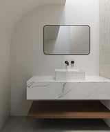 Seima 192622 Cleo 365 Fluted Square Above Counter Basin, 365x365mm, Gloss White
