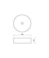 Seima 192621 Cleo 400 Fluted Round Above Counter Basin, 400x400mm, Matte White