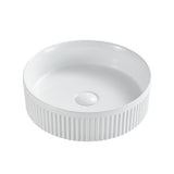 Seima 192620 Cleo 400 Fluted Round Above Counter Basin, 400x400mm, Gloss White