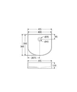 Seima 192616 Cleo 410 Fluted D-Shape Above Counter Basin, 415x365mm, Gloss White